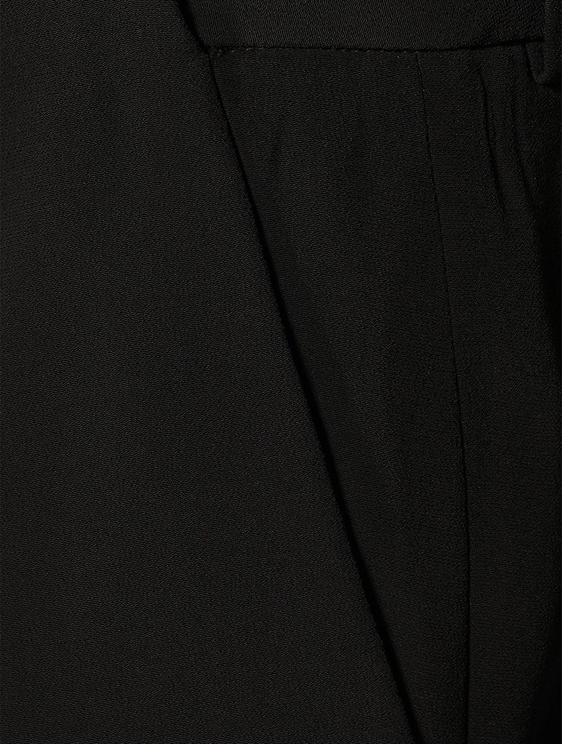Crepe Pleated Pants