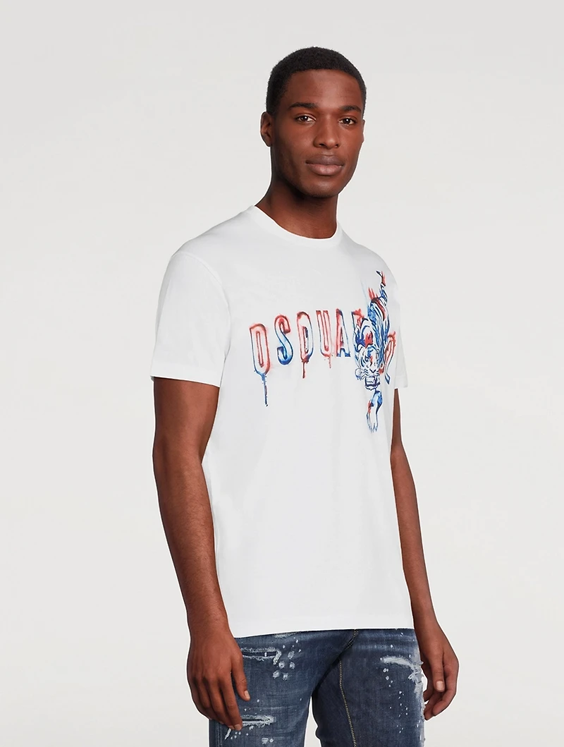 Tiger Doodle Cotton T-Shirt