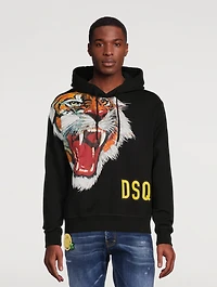 Tiger Face Cotton Hoodie