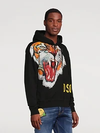 Tiger Face Cotton Hoodie