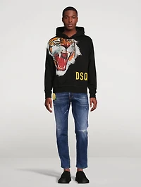 Tiger Face Cotton Hoodie