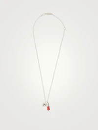 Sterling Silver Pill Charm Necklace