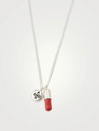 Sterling Silver Pill Charm Necklace