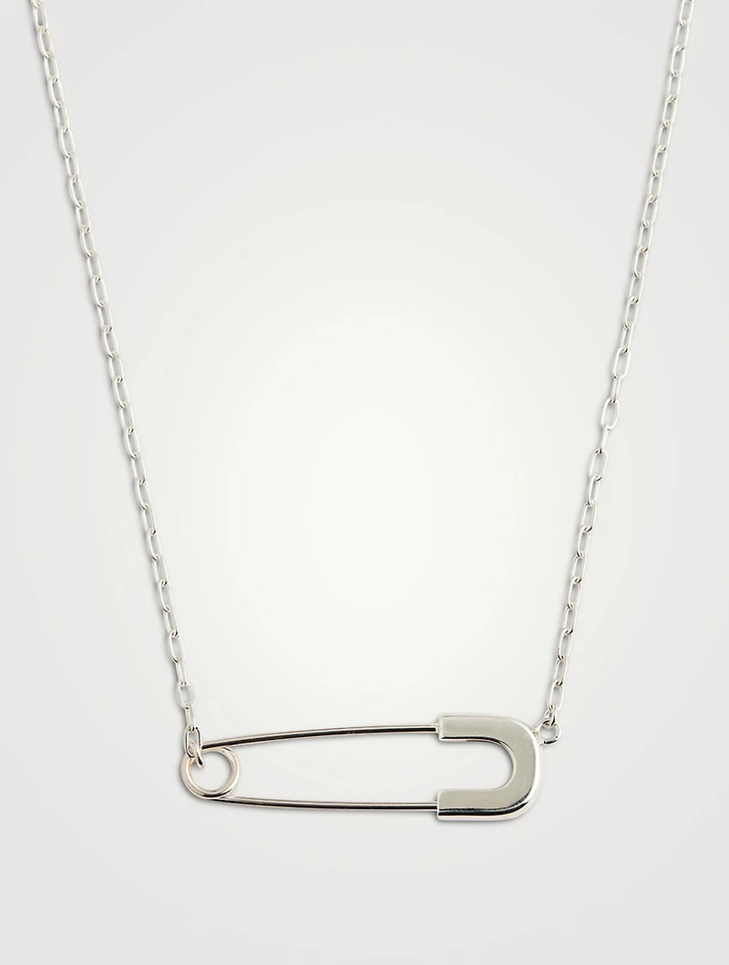Sterling Silver Safety Pin Necklace
