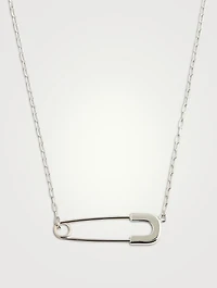 Sterling Silver Safety Pin Necklace
