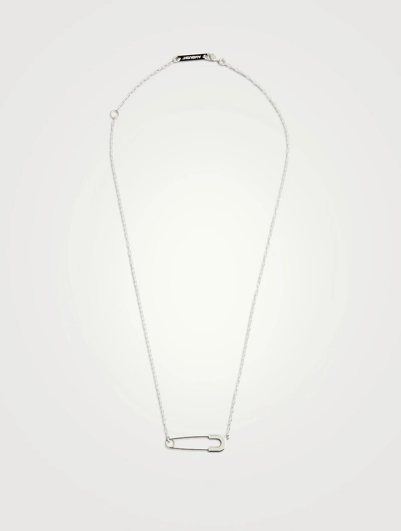 Sterling Silver Safety Pin Necklace