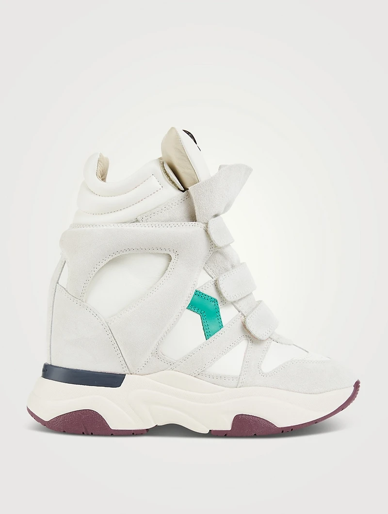 Balskee Leather And Suede Wedge Sneakers