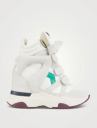 Balskee Leather And Suede Wedge Sneakers