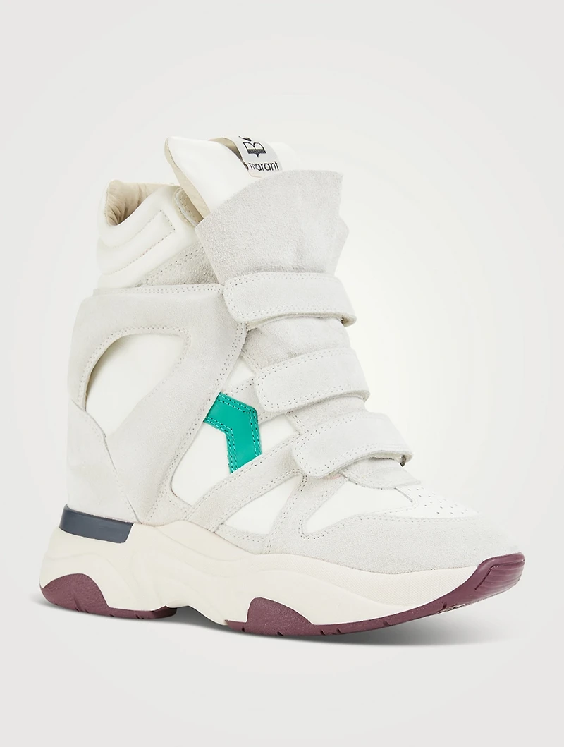 Balskee Leather And Suede Wedge Sneakers