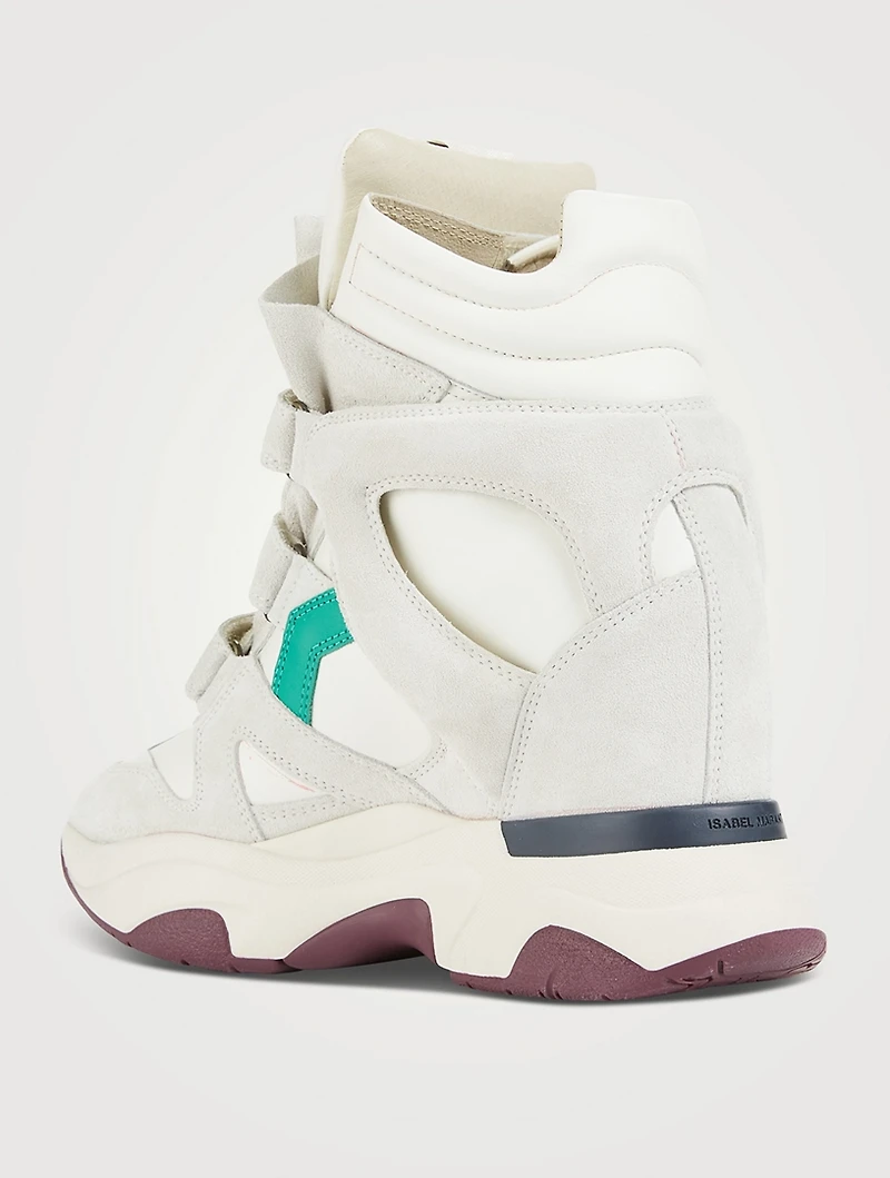 Balskee Leather And Suede Wedge Sneakers