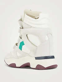 Balskee Leather And Suede Wedge Sneakers