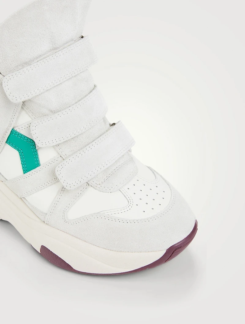 Balskee Leather And Suede Wedge Sneakers