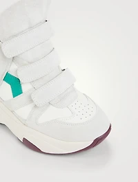Balskee Leather And Suede Wedge Sneakers
