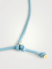 Pop Leather Choker Necklace With Topaz