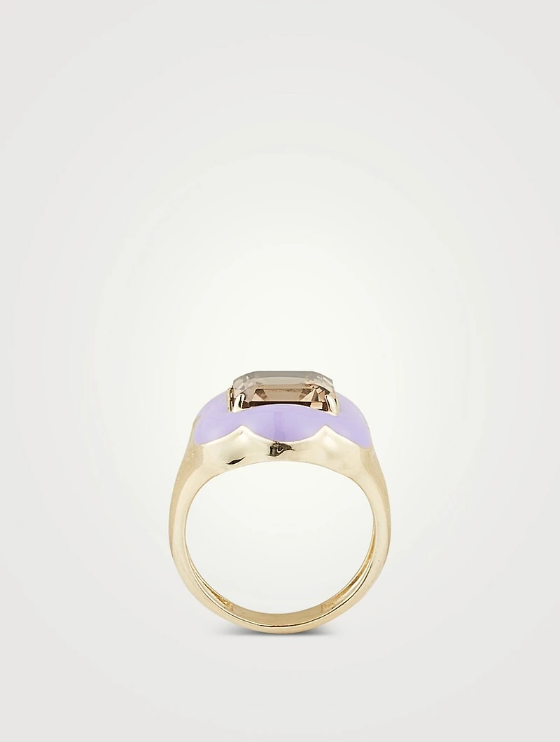 Give Them Flowers Pinky Ring With Quartz