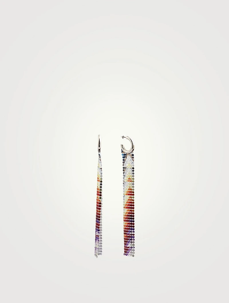 Pixel Hoop Earrings In Patchwork Print