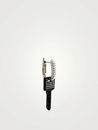 18K White Gold Key Earrings With Diamonds