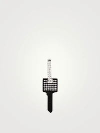 18K White Gold Key Earrings With Diamonds
