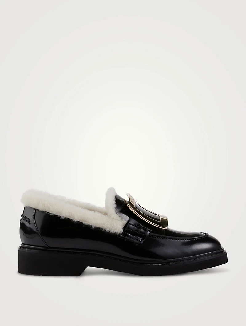 Viv' Rangers Shearling-Lined Patent Leather Loafers