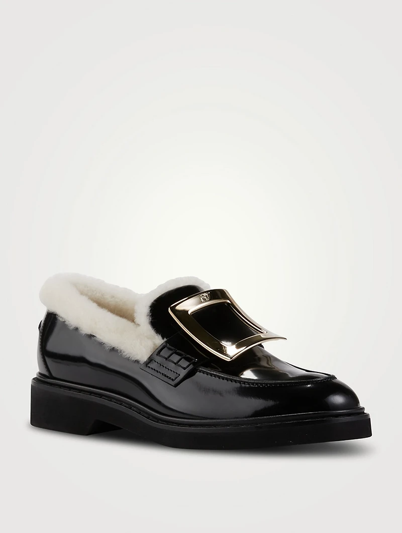 Viv' Rangers Shearling-Lined Patent Leather Loafers