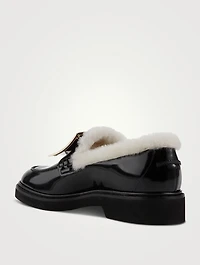 Viv' Rangers Shearling-Lined Patent Leather Loafers