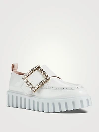 Viv' Go Strass Buckle Patent Leather Creepers