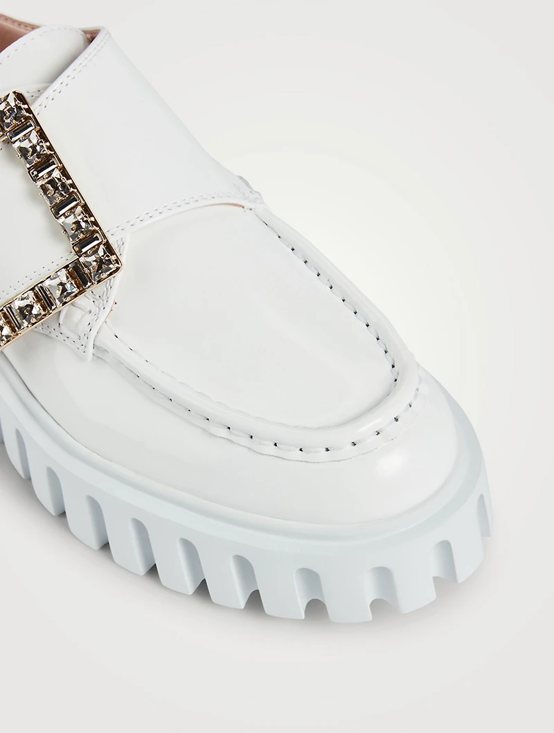 Viv' Go Strass Buckle Patent Leather Creepers