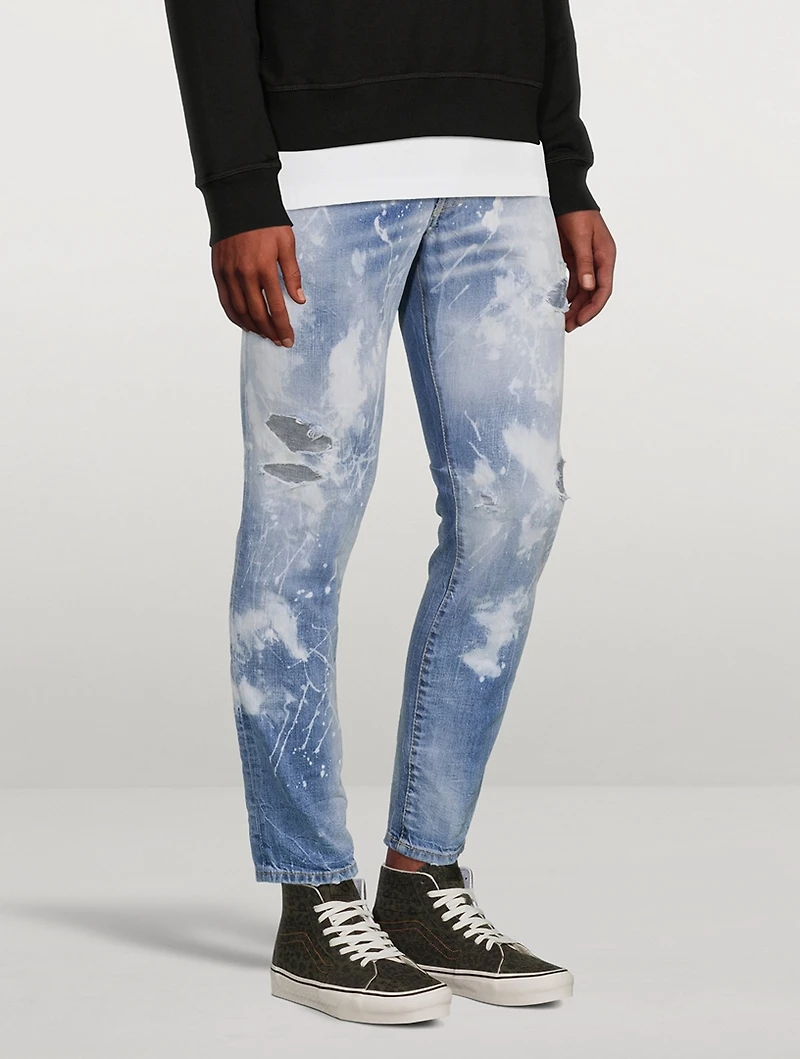 Skater Paint Washed Skinny Jeans