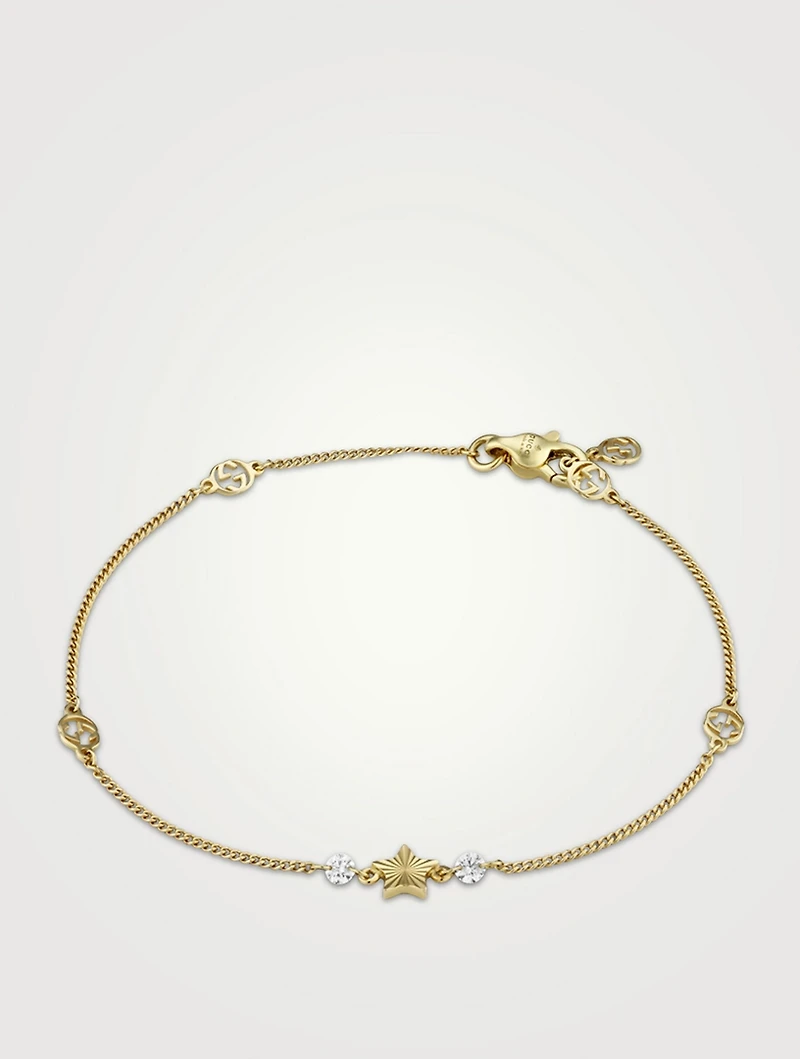 Interlocking G 18K Bracelet With Star
