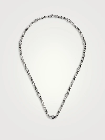 Thin Interlocking G Sterling Silver Necklace