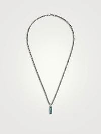 Sterling Silver Necklace With Enamel Pendant