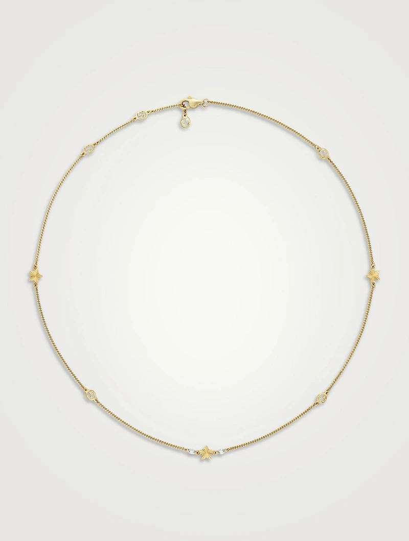 Interlocking G 18K Gold Necklace With Star