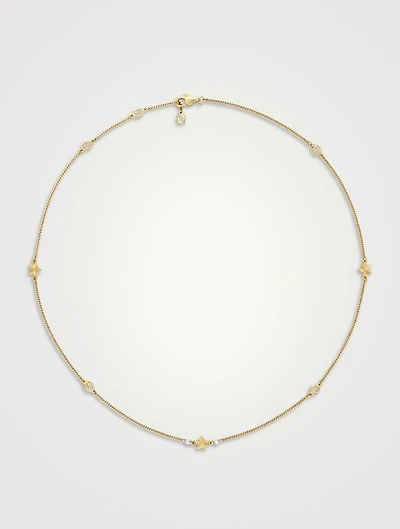 Interlocking G 18K Gold Necklace With Star