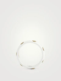 Interlocking G 18K Gold Icon Ring With White Zirconia