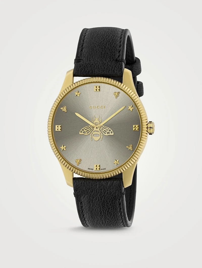 G-Timeless Watch With Leather Strap