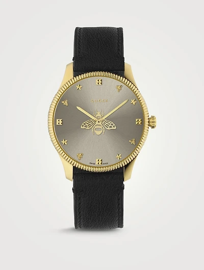 G-Timeless Watch With Leather Strap