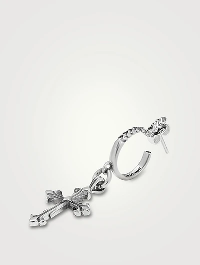 Sterling Silver Fleury Cross Earring