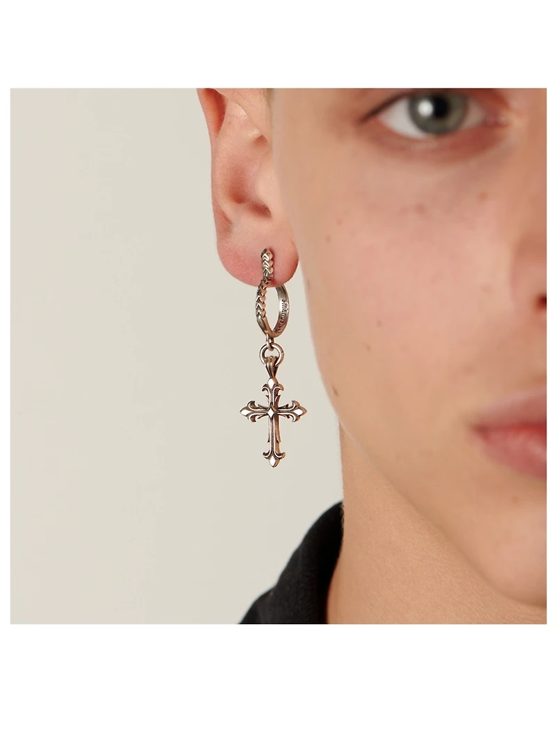 Sterling Silver Fleury Cross Earring