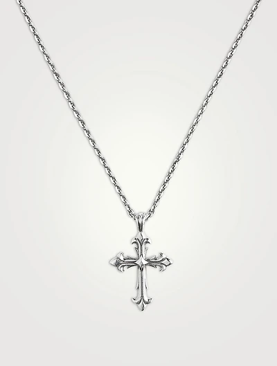 Sterling Silver Fleury Cross Necklace