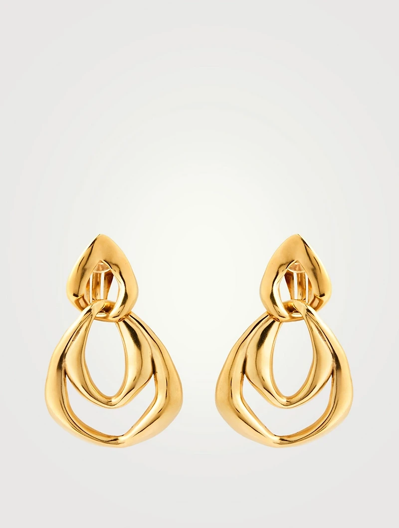 24K Gold Plated Spirale Double Link Earrings