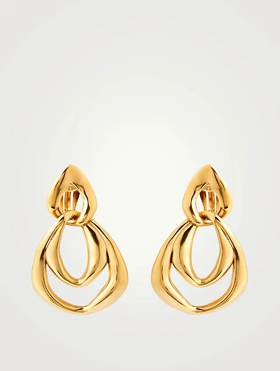 24K Gold Plated Spirale Double Link Earrings