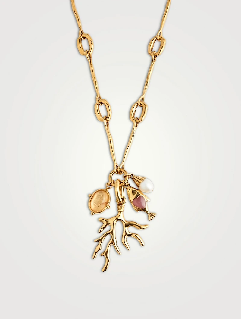 24K Gold Plated Maunaloa Four Charm Necklace