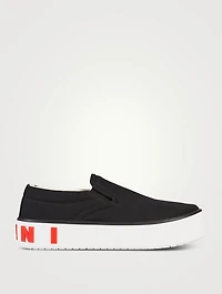 Canvas Paw Sneakers With Maxi Logo