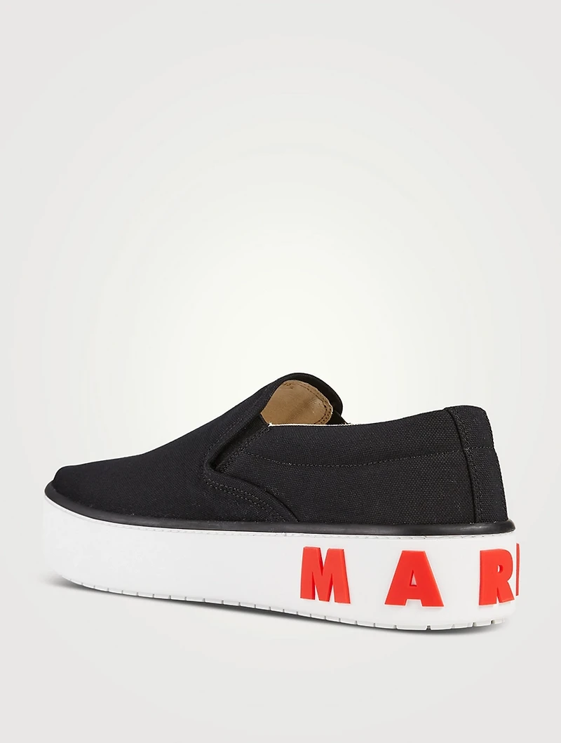 Canvas Paw Sneakers With Maxi Logo