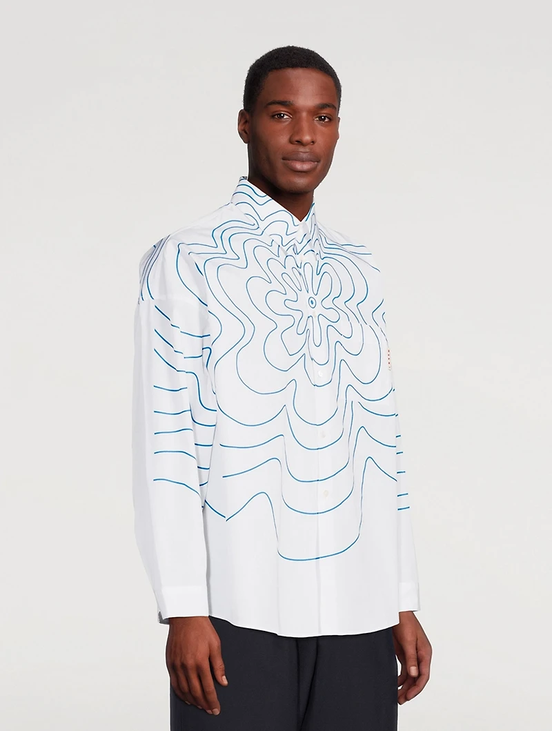 Long-Sleeve Shirt With Flower Motif