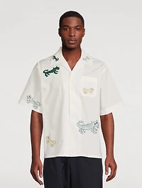Cotton Poplin Shirt Naif Tiger Print