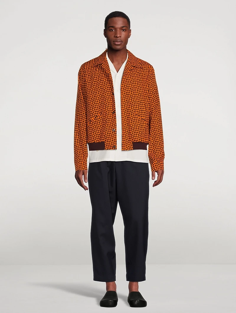 Cotton Printed Bomber Jacket