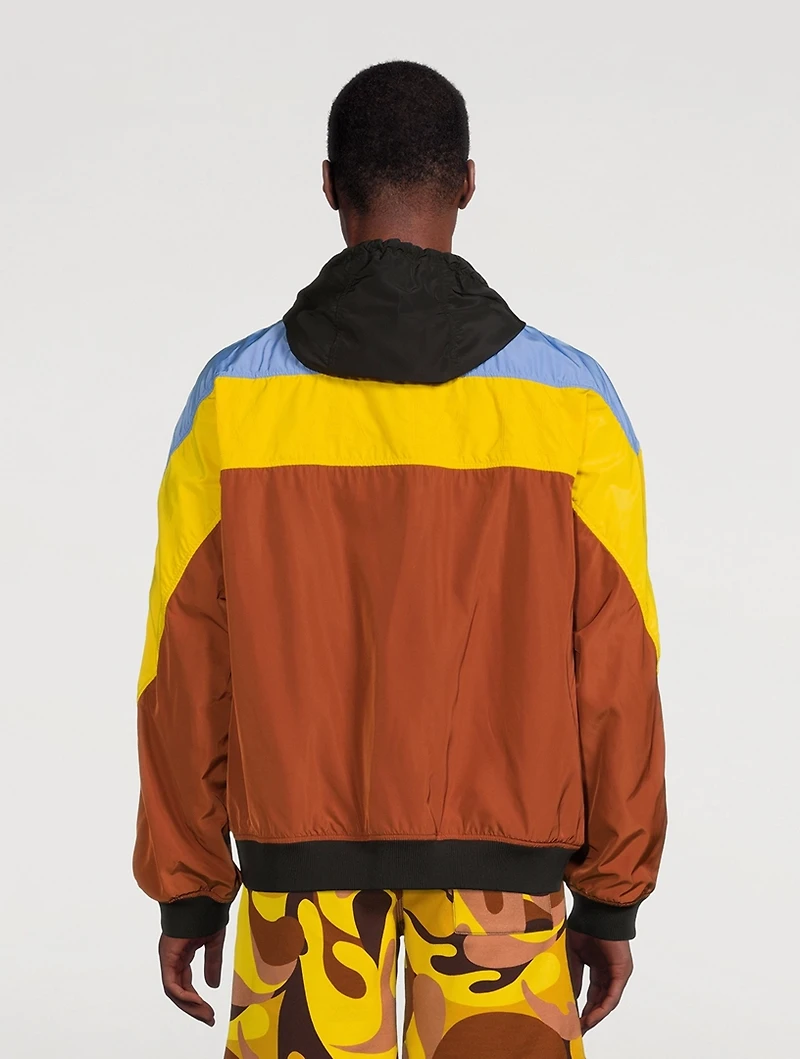 Colour Windbreaker Jacket With Hood