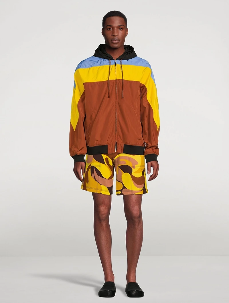 Colour Windbreaker Jacket With Hood