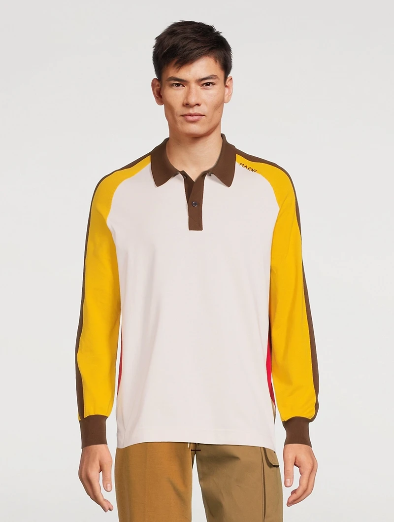 Cotton Colourblock Polo Shirt